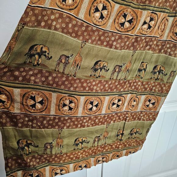 Vintage Y2K Stonebridge Skirt Womens Size 18W Brown Safari Animal Giraffe Zebra - Picture 4 of 11
